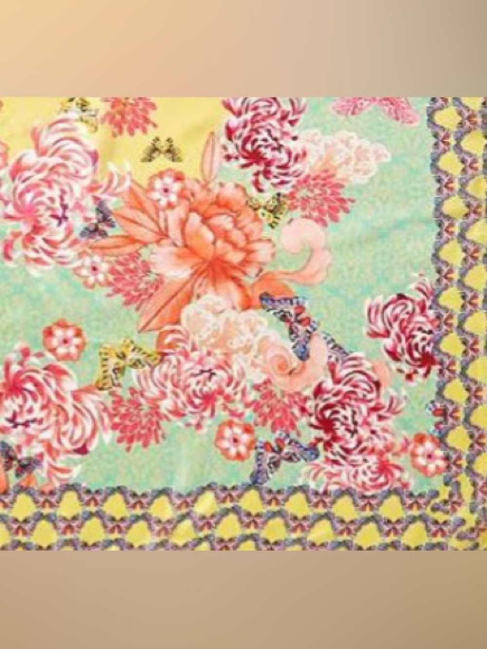 🌸 Johnny Was Charlie Print Silk Square Scarf - NIP & GORGEOUS! - Picture 3 of 6
